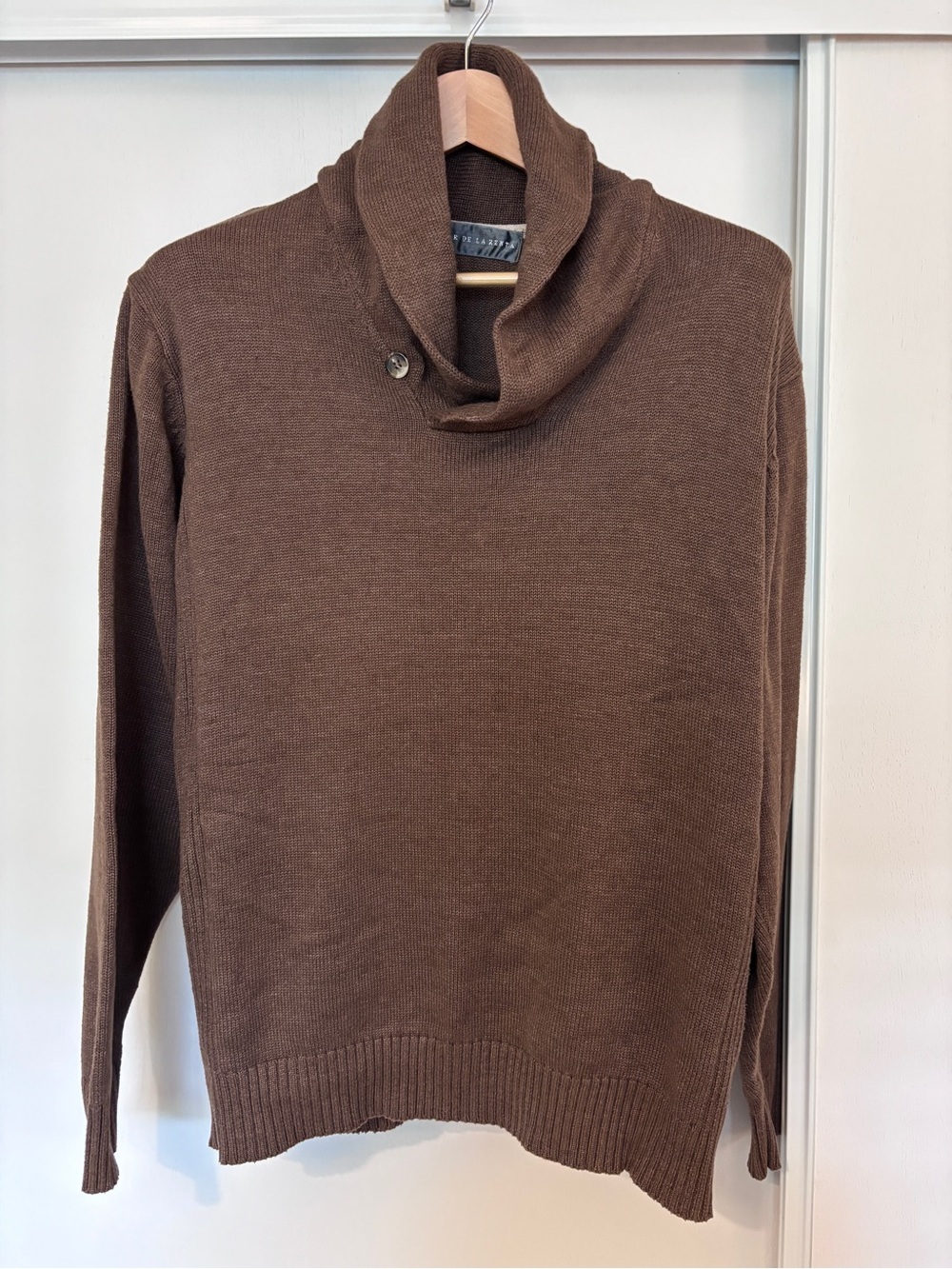 Oscar dela Renta Mens Shawl Collar Sweater Size Large Preppy Ivy Style Americana